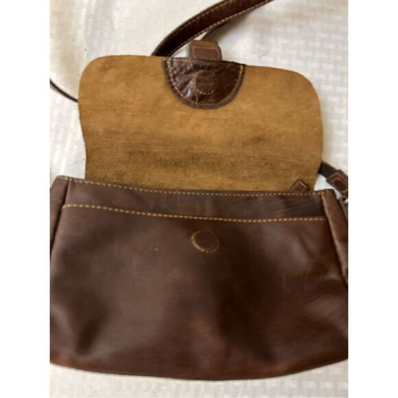 Jack Georges magnetic snap Leather shoulder bag brown India 10"x6" - Picture 5 of 10